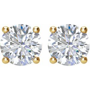 14K Yellow 1/2 CT Natural Diamond Stud Earrings