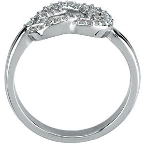 14K White 1/5 CTW Natural Diamond Knot Ring