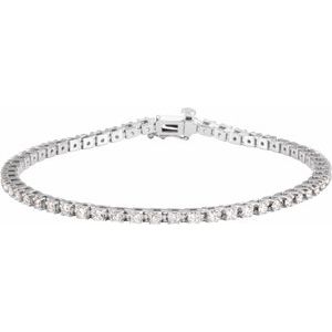 14K White 2 1/8 CTW Natural Diamond Line 7" Bracelet