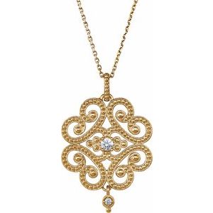 14K Yellow 1/10 CTW Natural Diamond 18" Necklace