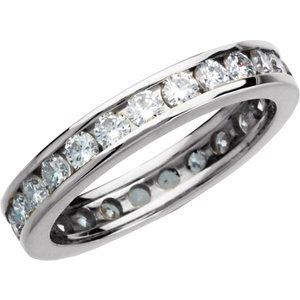 14K White 1 1/3 CTW Natural Diamond Eternity Band Size 7 60238:207495:P