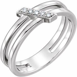 Platinum .05 CTW Natural Diamond Bar Ring 122824:603:P