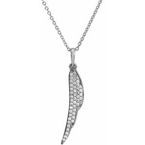 Platinum 1/5 CTW Natural Diamond Feather 16-18" Necklace