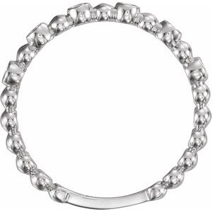 Sterling Silver 1.75 mm Round Stackable Bead Ring Mounting