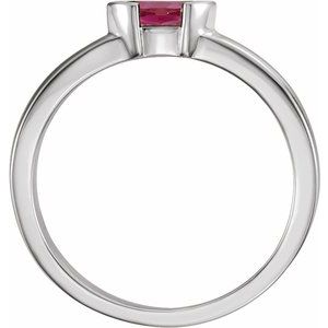 Sterling Silver Natural Pink Tourmaline Family Stackable Ring 71354:6035:P