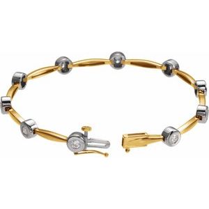 14K Yellow 1 CTW Natural Diamond Line 7 1/2" Bracelet