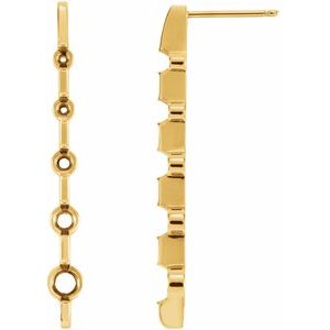 18K Yellow 1/2 CTW Natural Diamond Bar Journey Earrings