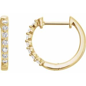 14K White 1/2 CTW Natural Diamond Hoop Earrings 652149:60005:P