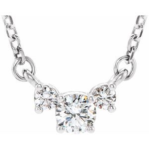 Platinum 1/3 CTW Natural Diamond 16-18" Necklace