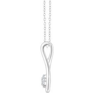 Sterling Silver  1/10 CTW Natural Diamond Freeform 16-18" Necklace