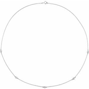 14K White 3/4 CTW Natural Diamond 5-Station 18" Necklace