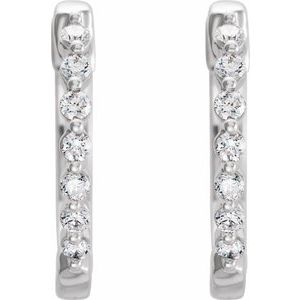 14K White 1/5 CTW Natural Diamond Hoop Earrings 652149:60001:P