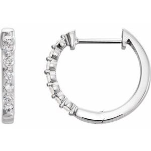 14K White 1/5 CTW Natural Diamond Hoop Earrings 652149:60001:P