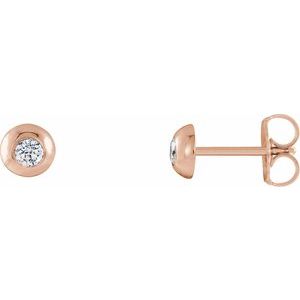 14K Rose 1/5 CTW Natural Diamond Domed Stud Earring