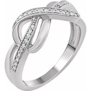 Sterling Silver 1/10 CTW Natural Diamond Infinity-Inspired Ring