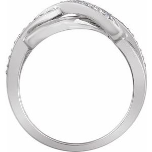 Sterling Silver 1/10 CTW Natural Diamond Infinity-Inspired Ring