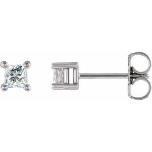 14K White 1/8 CT Natural Diamond Single Stud Earring