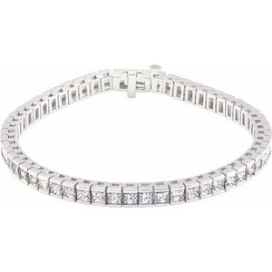 18K White 9 1/3 CTW Natural Diamond Line 7 1/4" Bracelet