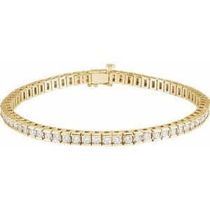 14K Yellow 4 CTW Natural Diamond Line 7 1/4" Bracelet