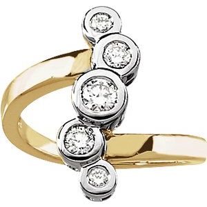 14K Two-Tone 1/4 CTW Natural Diamond Right Hand Ring