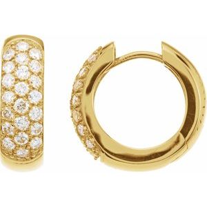 14K Yellow 7/8 CTW Lab-Grown Diamond Hoop Earrings