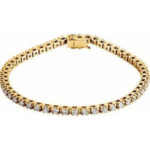 14K Yellow 3 1/2 CTW Natural Diamond Line 7 1/4" Bracelet