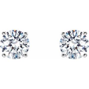 14K White 1 1/2 CTW Lab-Grown Diamond 4-Prong Stud Earrings 688850:LG640:P