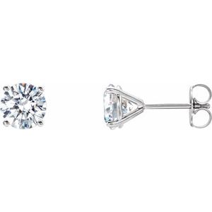 14K White 1 1/2 CTW Lab-Grown Diamond 4-Prong Stud Earrings 688850:LG640:P