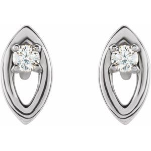 Sterling Silver .05 CTW Natural Diamond Solitaire Earrings