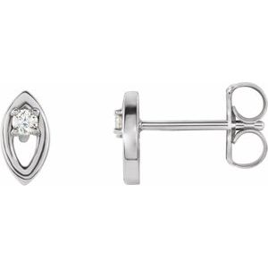 Sterling Silver .05 CTW Natural Diamond Solitaire Earrings