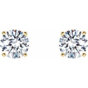 14K Yellow 1 CTW Lab-Grown Diamond 4-Prong Stud Earrings 688850:LG633:P