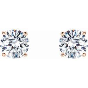 14K Rose 1 CTW Lab-Grown Diamond 4-Prong Stud Earrings 688850:LG635:P