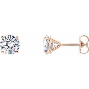 14K Rose 1 CTW Lab-Grown Diamond 4-Prong Stud Earrings 688850:LG635:P