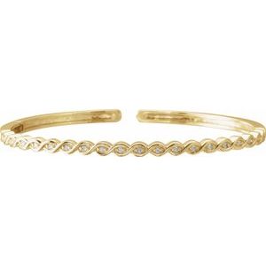 14K Rose 1/6 CTW Natural Diamond Stackable Bangle 7" Bracelet