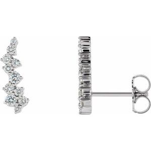 14K White 1/3 CTW Natural Diamond Ear Climbers 86738:600:P