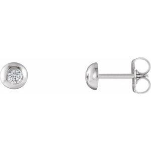 Platinum 1/3 CTW Natural Diamond Domed Stud Earring