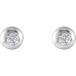 Platinum 1/3 CTW Natural Diamond Domed Stud Earring