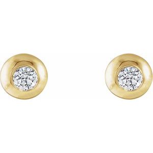 14K Yellow 1/5 CTW Natural Diamond Domed Stud Earring