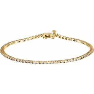 18K Yellow 7/8 CTW Natural Diamond Line 7 1/4" Bracelet