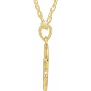 14K Yellow .02 CT Natural Diamond Butterfly 18" Necklace