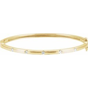 14K Yellow 1/4 CTW Natural Diamond Bangle 6" Bracelet