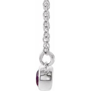 Sterling Silver Natural Amethyst & .02 CTW Natural Diamond 16" Necklace