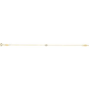 14K Yellow .08 CT Natural Diamond 7" Bracelet