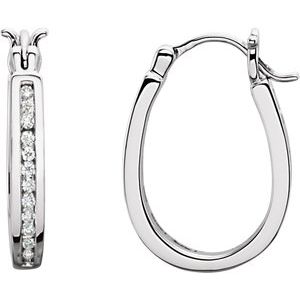 14K Yellow 1/4 CTW Natural Diamond Inside-Outside Hinged Hoop Earrings