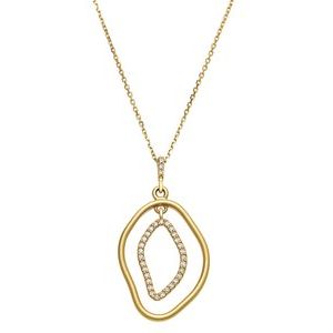 14K Yellow 1/6 CTW Natural Diamond Open Silhouette 18" Necklace