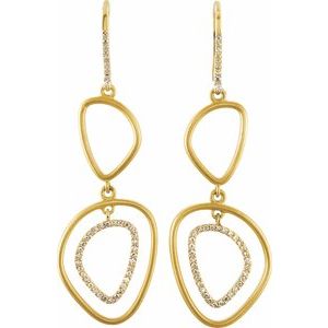 14K Yellow 3/8 CTW Natural Diamond Open Silhouette Earrings