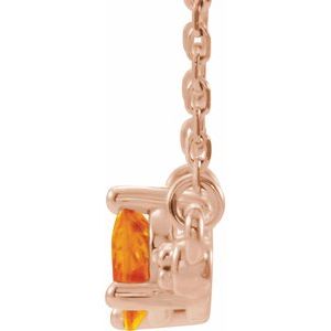 14K Rose Natural Citrine & 1/8 CTW Natural Diamond 18" Necklace 86812:752:P