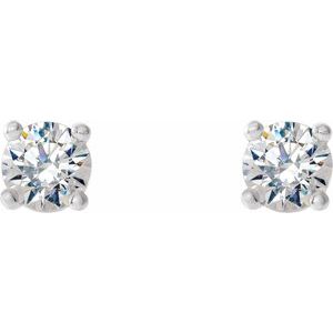 14K White 1/3 CTW Lab-Grown Diamond 4-Prong Stud Earrings 688850:LG616:P