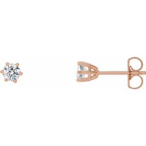 14K Rose 1/3 CTW Natural Diamond Stud Earrings 29236:6010:P