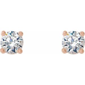 14K Rose 1/3 CTW Lab-Grown Diamond 4-Prong Stud Earrings 688850:LG617:P